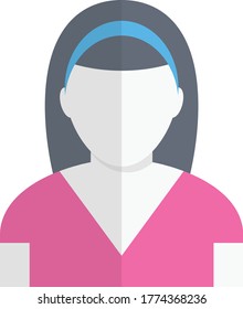 women vector flat color icon