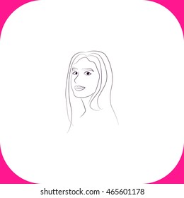 Women vector icon on white background.