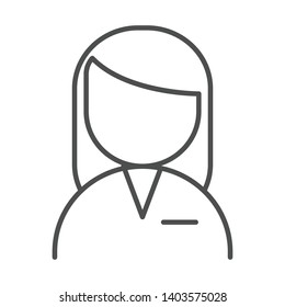women vector icon thin line