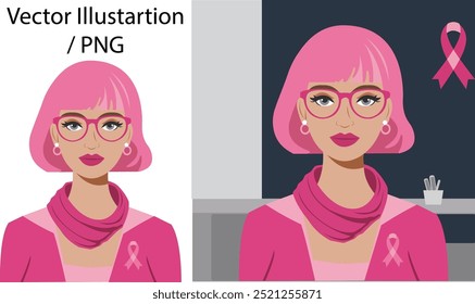 Women vector illustration for awareness campaign banner of design , may be use for breast cancer awareness design and also for women day and women related days