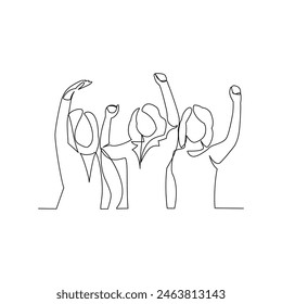 Women vector illustration drawn in line art style