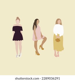 Women vector illustration. Handr drawn