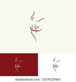 Women Vector nutrition logo Icon Minimal Hand Draw Icon