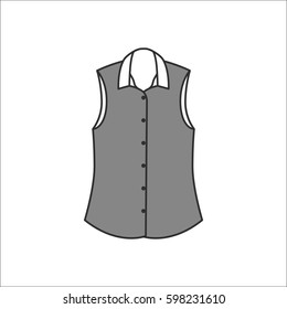 Women vest symbol simple flat icon on background