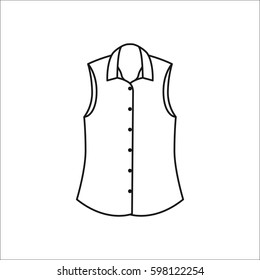 Women vest symbol simple line icon on background