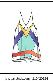 Women vest,tank top in vector.