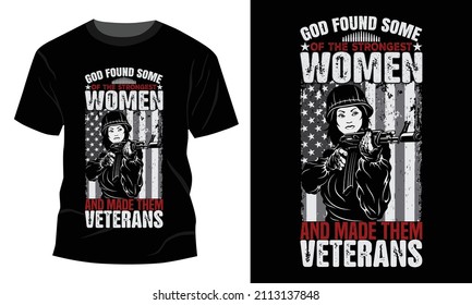 Women Veterans - 
Vector graphic, Typographic poster, vintage, US Veteran T-shirt Design.