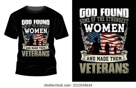 Women veterans - 
Vector graphic, Typographic poster, vintage, US Veteran T-shirt Design.