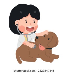 Women veterinary  with Pet Dog