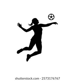 A women volleyball player silhouette vector illustration