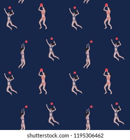 Women volleyball players pattern