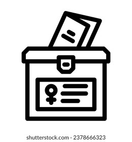 women vote feminism woman line icon vector. women vote feminism woman sign. isolated contour symbol black illustration