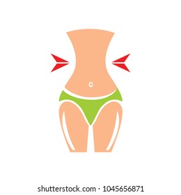 women waist icon, female silhouette, diet icon