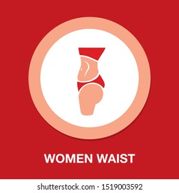 women waist icon, female silhouette, diet icon