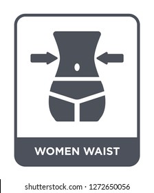 women waist icon vector on white background, women waist trendy filled icons from Beauty collection, women waist simple element illustration