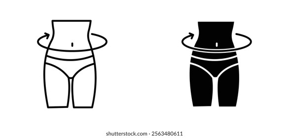 Women waist icons in outline and fill. vector illustration for ui.