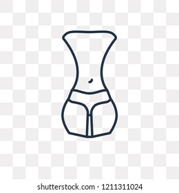 Women Waist vector outline icon isolated on transparent background, high quality linear Women Waist transparency concept can be used web and mobile
