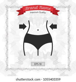 Women waist, weight loss, diet, waistline icon