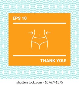 Women waist, weight loss, diet, waistline - line icon