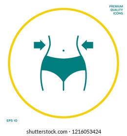 Women Waist, Weight Loss, Diet, Waistline Icon. Graphic Elements For Your Design