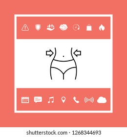 Women waist, weight loss, diet, waistline line icon. Graphic elements for your design