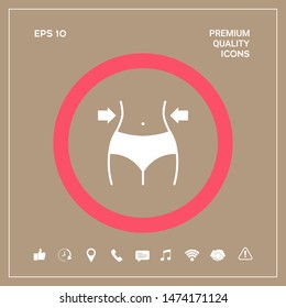 Women waist, weight loss, diet, waistline icon. Graphic elements for your design