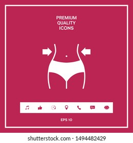 Women waist, weight loss, diet, waistline icon. Graphic elements for your design