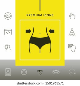 Women waist, weight loss, diet, waistline icon. Graphic elements for your design