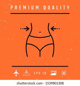 Women waist, weight loss, diet, waistline - line icon. Graphic elements for your design