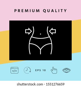 Women waist, weight loss, diet, waistline line icon. Graphic elements for your design