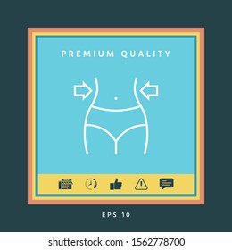 Women waist, weight loss, diet, waistline line icon. Graphic elements for your design