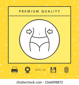 Women waist, weight loss, diet, waistline line icon. Graphic elements for your design