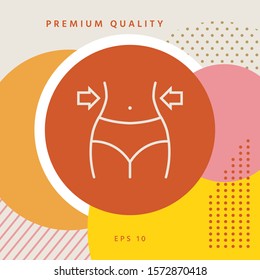 Women waist, weight loss, diet, waistline line icon. Graphic elements for your design