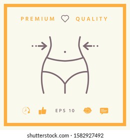 Women waist, weight loss, diet, waistline - line icon. Graphic elements for your design
