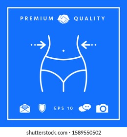 Women waist, weight loss, diet, waistline - line icon. Graphic elements for your design