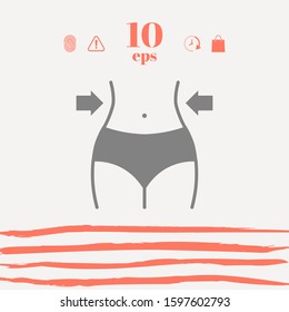 Women waist, weight loss, diet, waistline icon. Graphic elements for your design