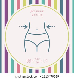 Women waist, weight loss, diet, waistline - line icon. Graphic elements for your design