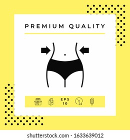 Women waist, weight loss, diet, waistline icon. Graphic elements for your design
