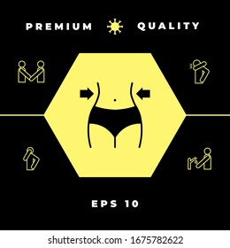 Women waist, weight loss, diet, waistline icon. Graphic elements for your design