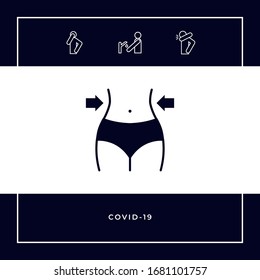 Women waist, weight loss, diet, waistline icon. Graphic elements for your design