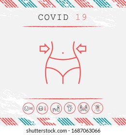 Women waist, weight loss, diet, waistline line icon. Graphic elements for your design