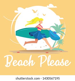 Women Want to Beach Please Vector Design
