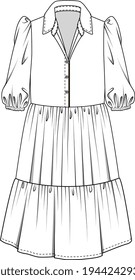 Women Wear Dress Sketch up