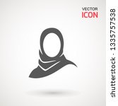 Women wearing hijab icon. Avatar icon in flat style. Muslim woman. Muslim Girl Avatar. Asian Traditional Hijab