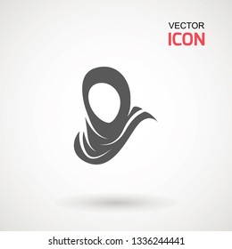 Women wearing hijab icon. Avatar icon in flat style. Muslim woman. Muslim Girl Avatar. Asian Traditional Hijab