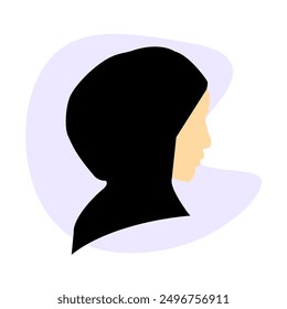 Women wearing hijab Illustration Vector. Avatar Illustration in flat style. Muslim woman. Muslim Girl Avatar. Asian Traditional Hijab