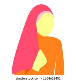 A women wearing hijab are in style. Vector illustration. Fashionable.