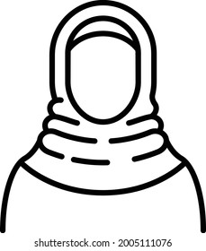 women wearing Ihram Concept, Female in Hijab or Dupatta Vector Icon Design, Eid al-Adha or Eid-ul-Kabir Symbol, Hajj Sign, Muslims religious Festival Stock illustration