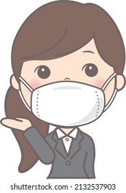 Women wearing masks (OL, business, job hunting)