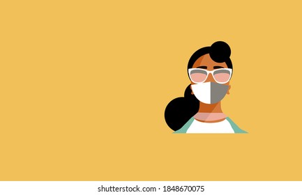 women wearing medical masks to prevent disease, flu, air pollution, contaminated air, world pollution. Vector illustration in a flat style